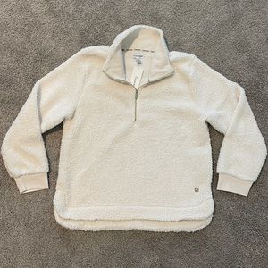 Calvin Klein Women's Sherpa White Quarter-Zip (Size XL)